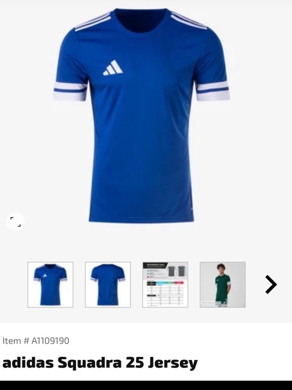 adidas Squadra 25 Jersey - Blue with White Accents